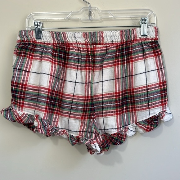 Aerie Women’s Flannel Ruffle Boxer Sleep Shorts Size Medium - Picture 3 of 6
